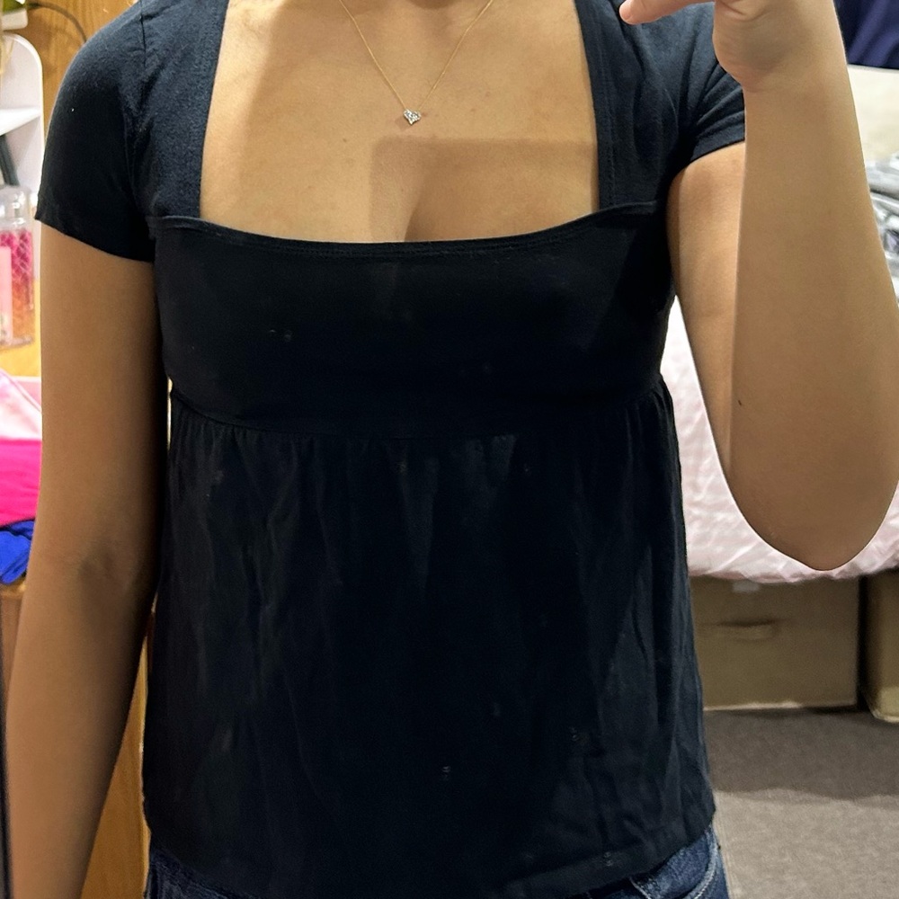 Hollister Women's babydoll Black Top